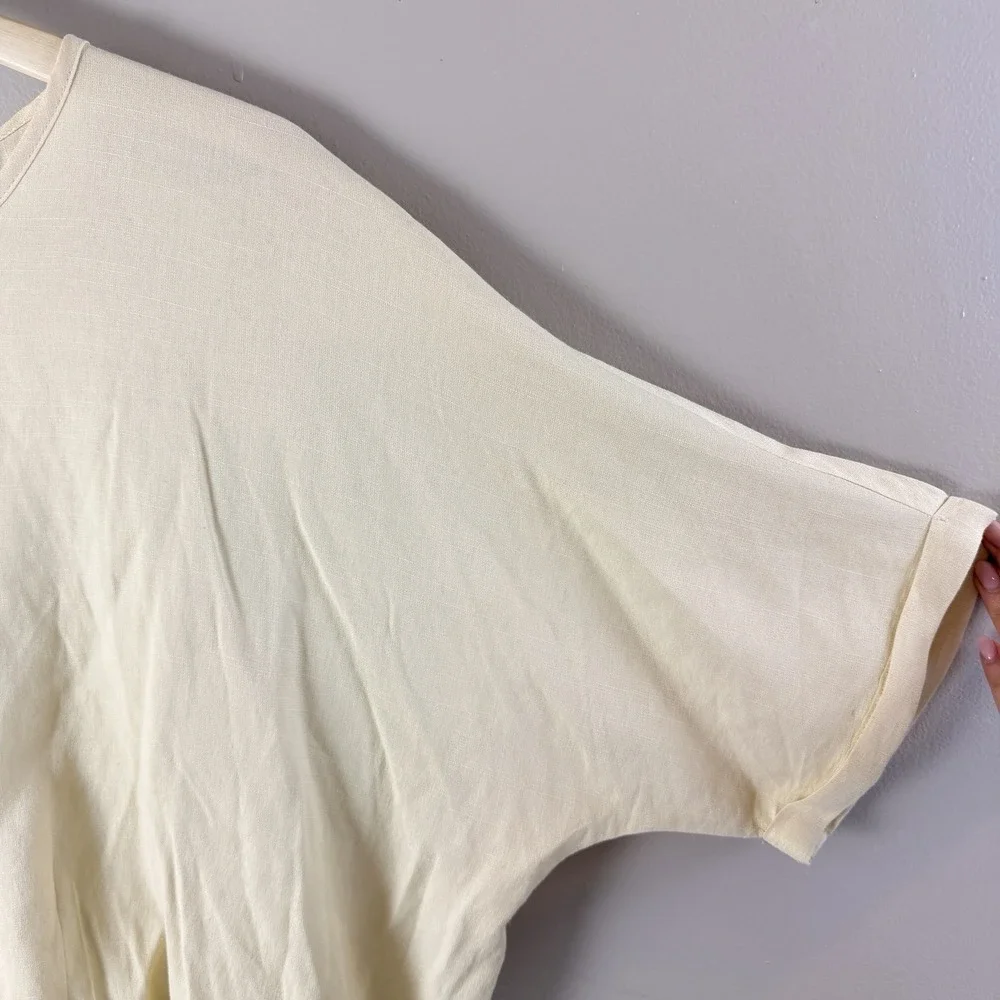 Umgee Womens Medium Cream Boho Oversized Tunic Blouse Dolman Sleeve - Picture 6 of 9